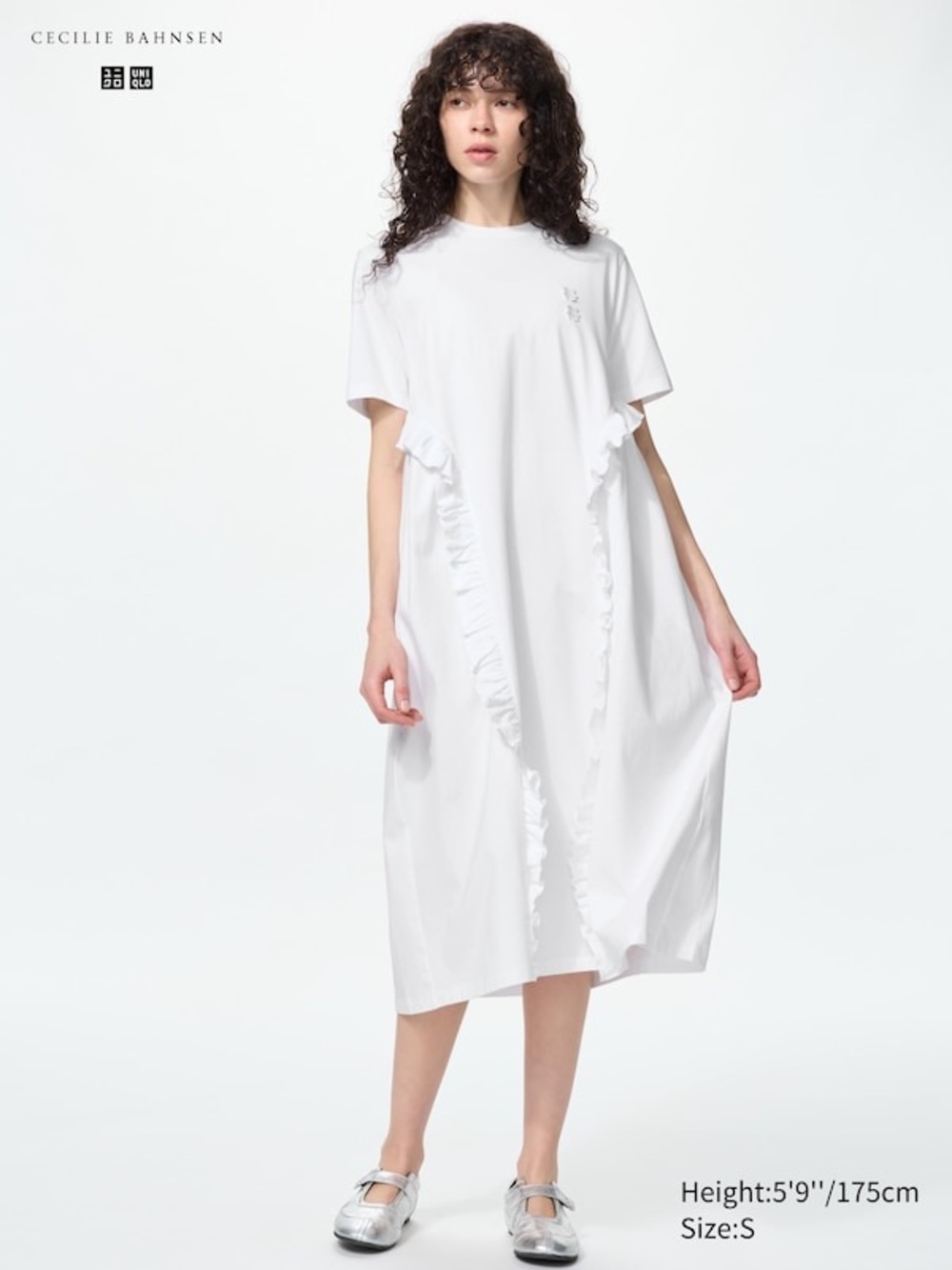 Cecilie Bahnsen x Uniqlo White Ruffle Frill Dress Collectible Luxury BNWT shirt